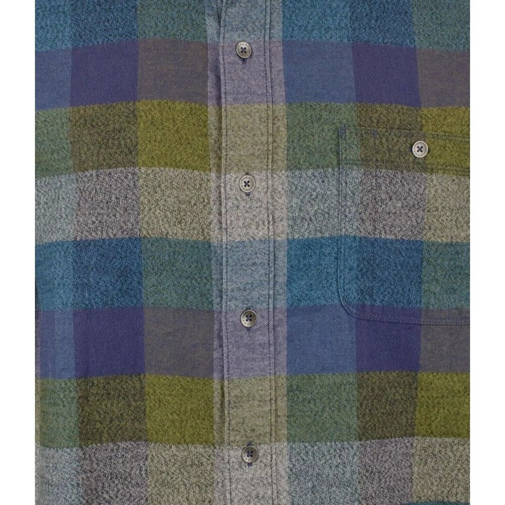 Tommy Bahama Big & Tall Canyon Beach Bonfire Check Flannel Shirt Burnt Olive 3XB - Picture 3 of 8